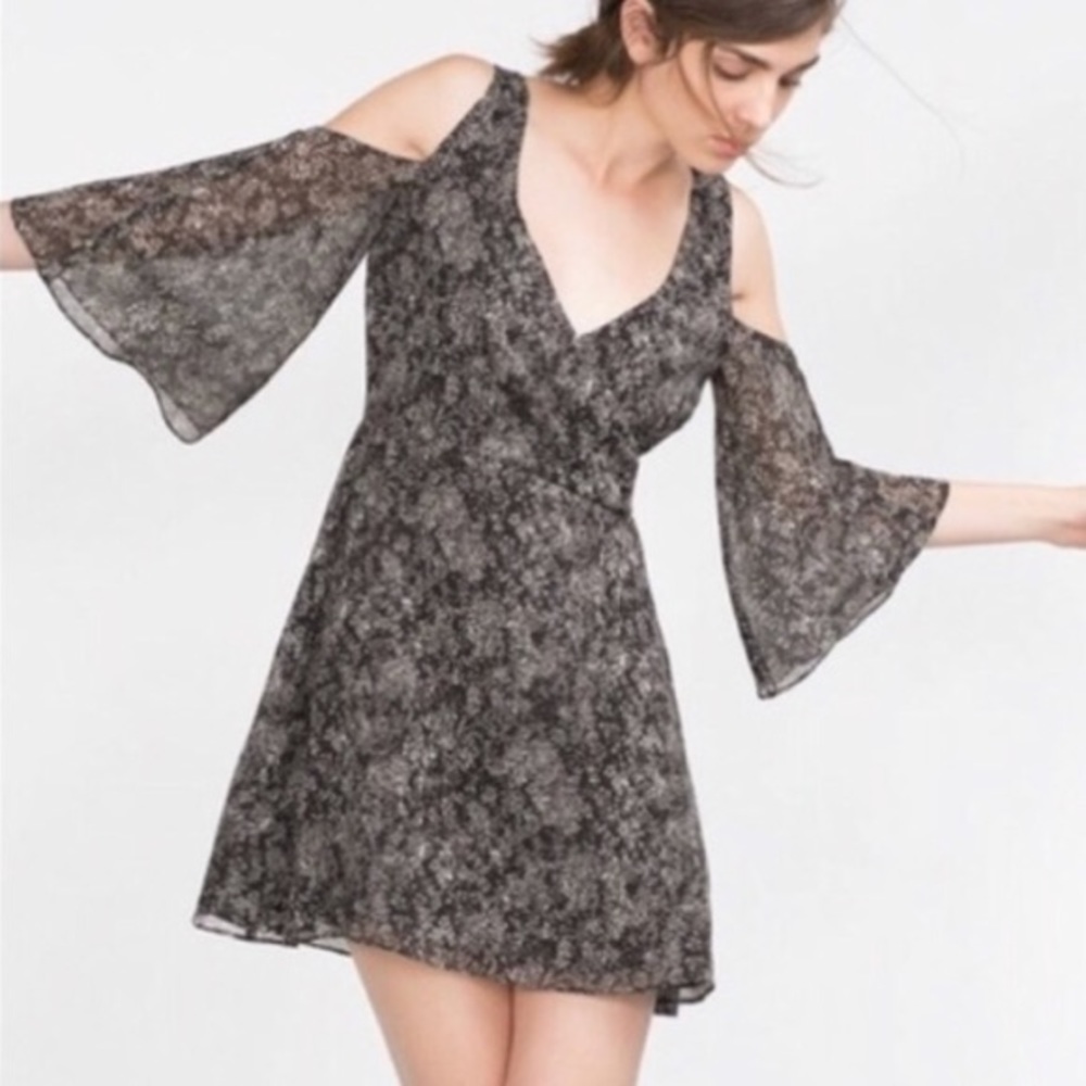 Zara Cold Shoulder Surplus Dress